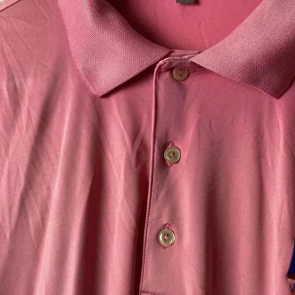 PETER MILLAR SUMMER COMFORT MENS SIZE XL PINK OMBRE COLOR POLO SHIRT EUC… - Picture 5 of 10